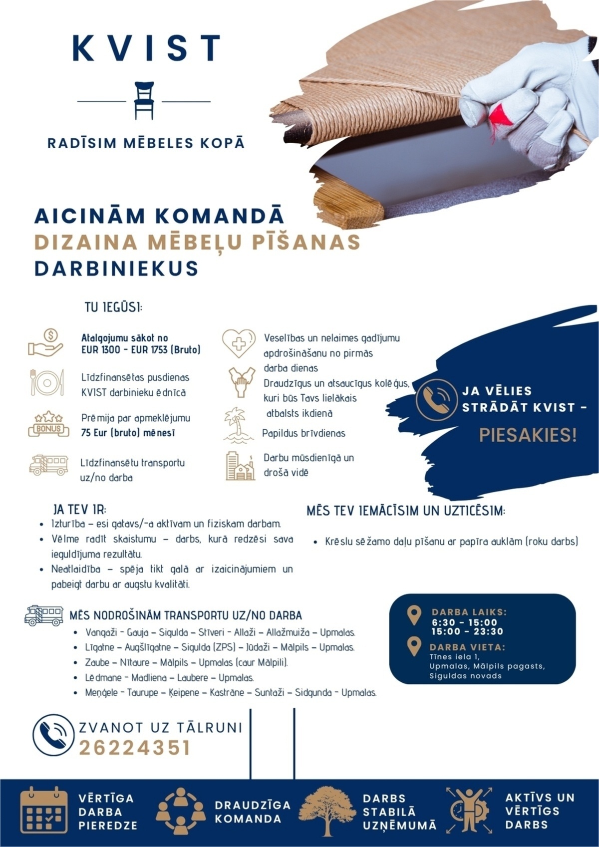 KVIST, SIA Dizaina mēbeļu pinējs/-a