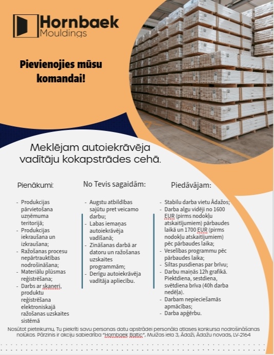 Hornbaek Baltic, AS Autoiekrāvēja vadītājs/-a