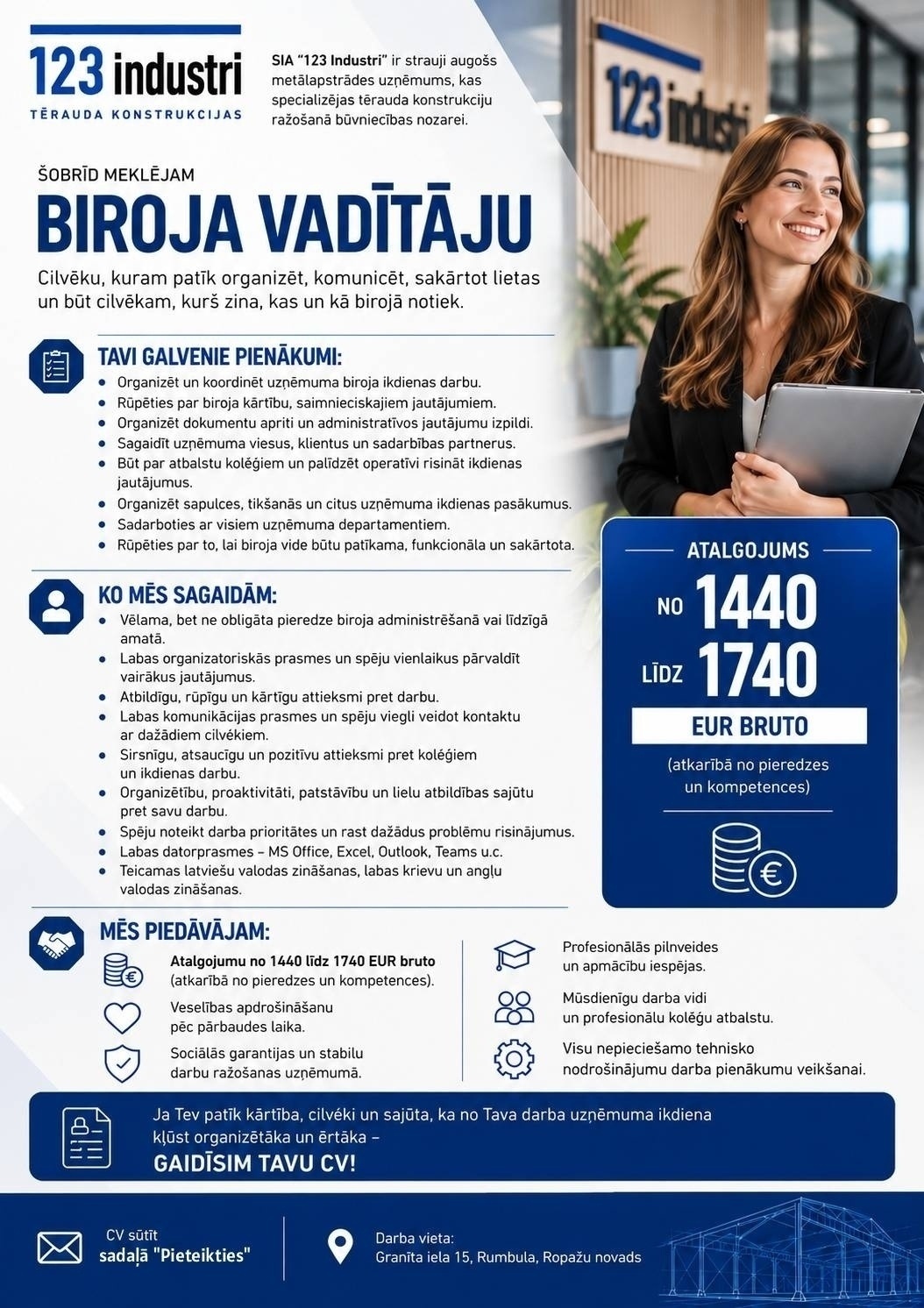 123 Industri, SIA Biroja vadītājs/-a
