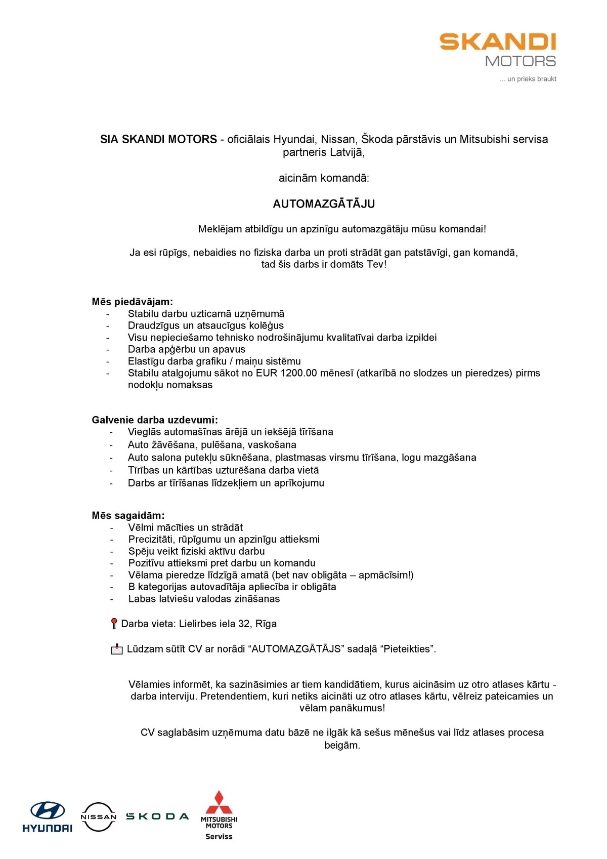 SKANDI MOTORS, SIA Automazgātājs/-a