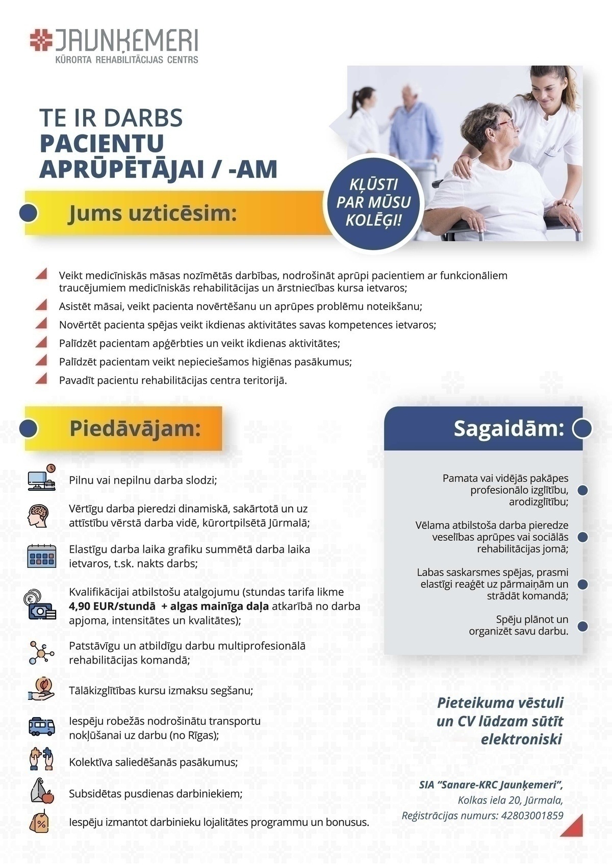 SANARE-KRC JAUNĶEMERI, SIA Pacientu aprūpētājs/-a