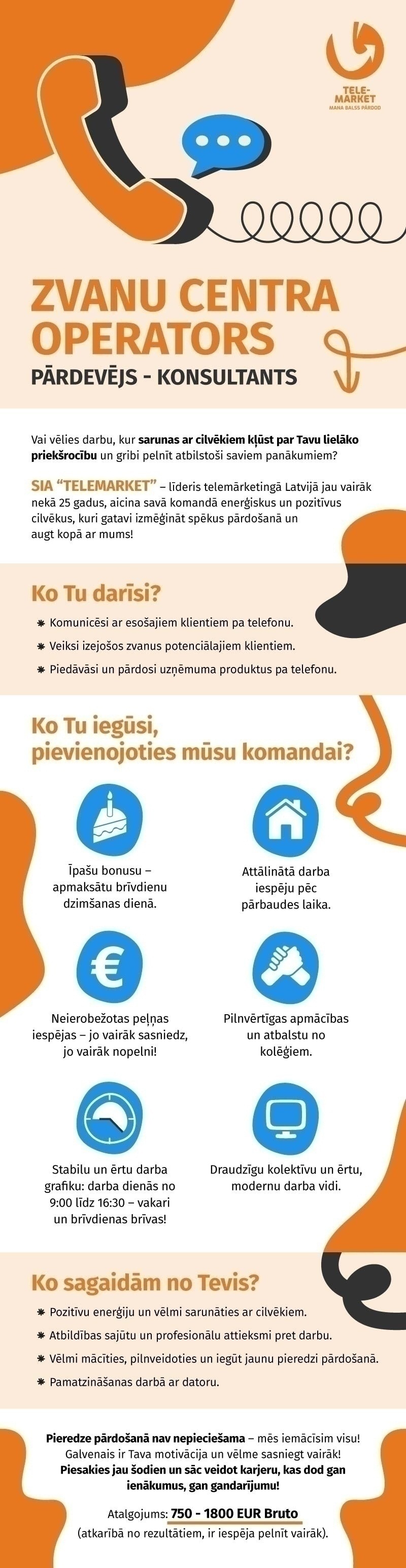 Telemarket, SIA Pārdevējs/-a - konsultants/-e