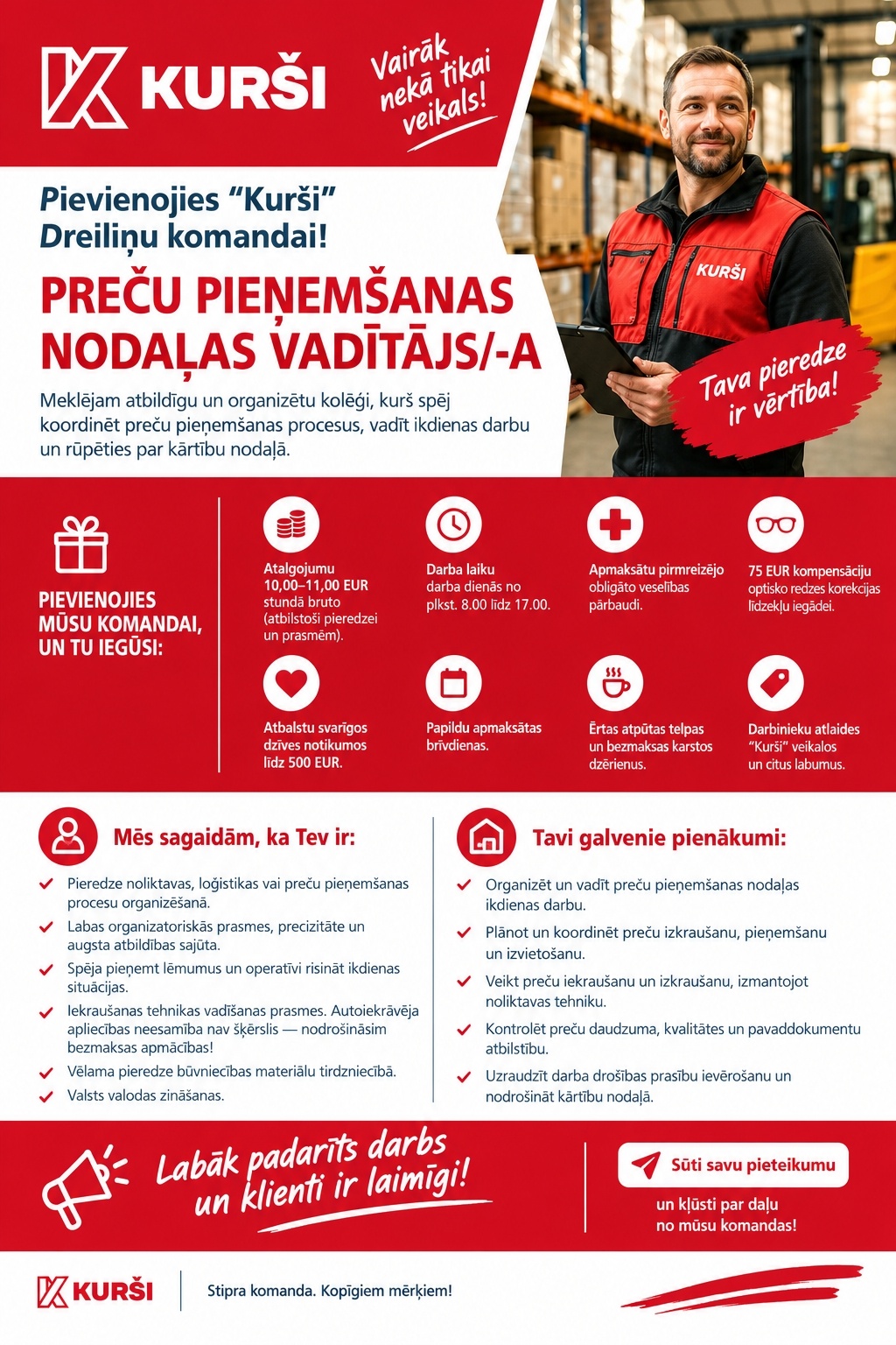 Tirdzniecības nams "Kurši", SIA Nodaļas vadītājs/-a