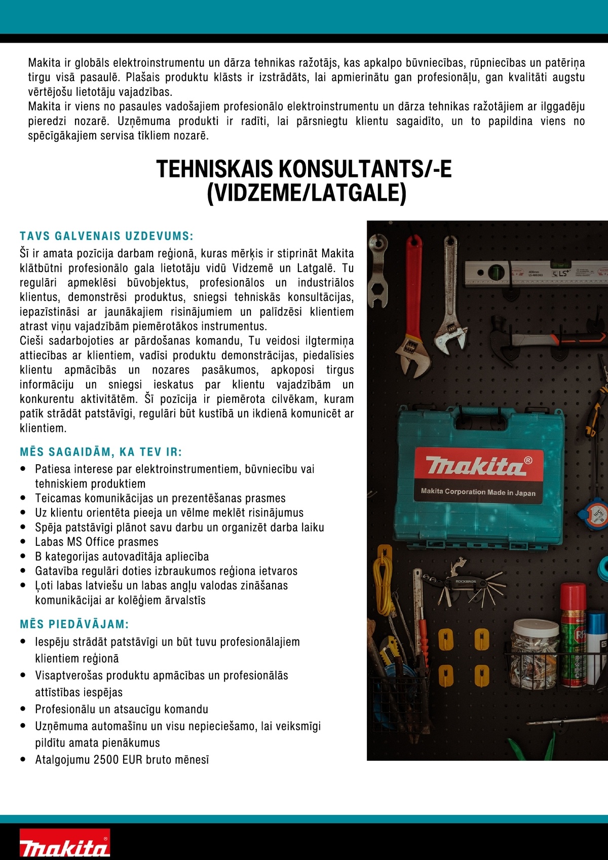 SAS "Manpower Lit" filiāle "Manpower Lit" Tehniskais/-ā konsultants/-e (Vidzeme/Latgale)