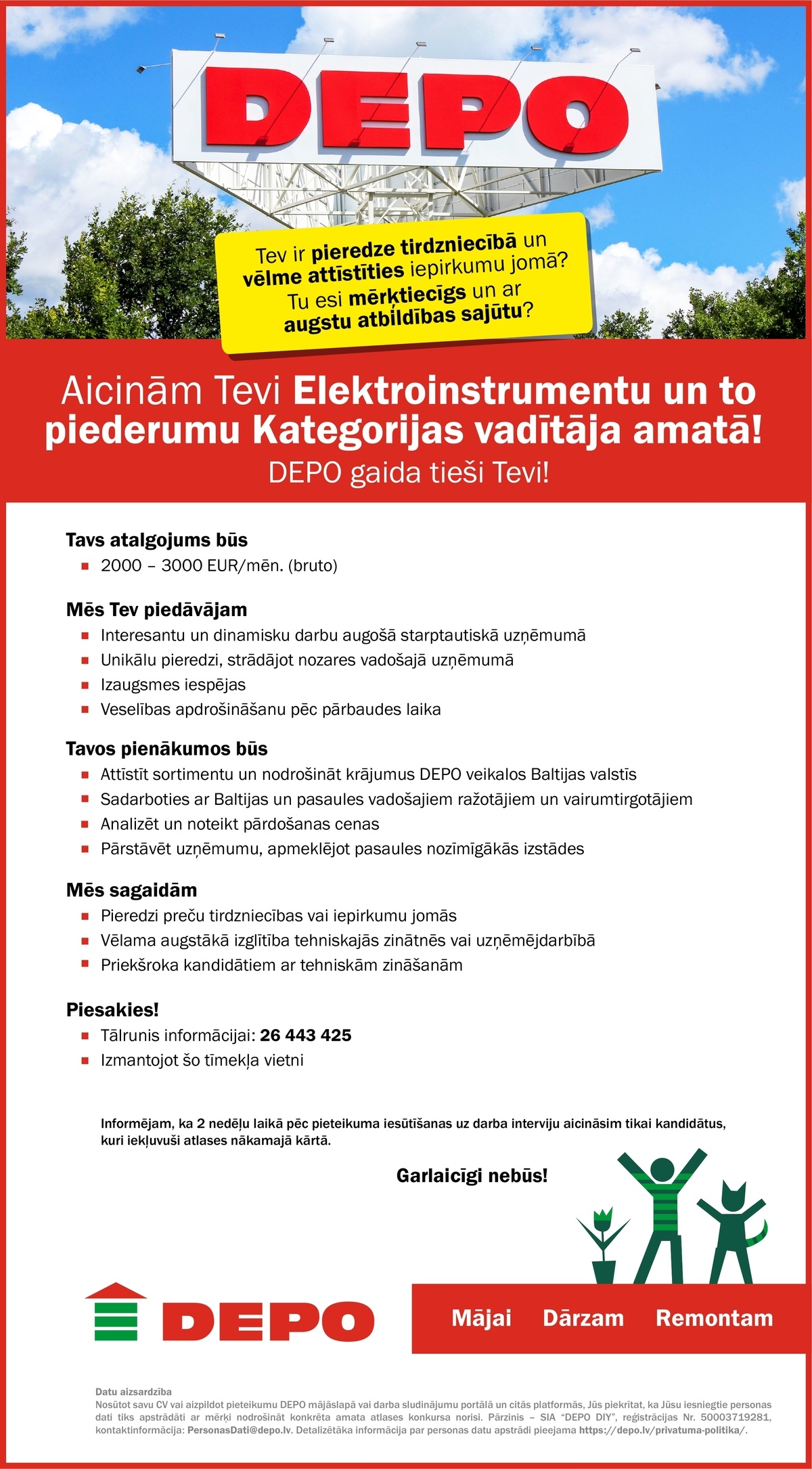 DEPO DIY, SIA Kategorijas vadītājs/-a