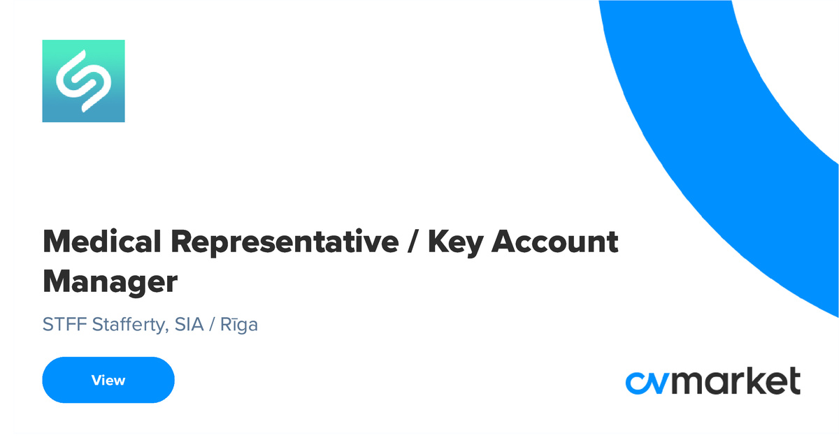 Medical Representative / Key Account Manager, 2024-11-22